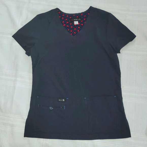 Koi Basics Scrub Set in Charcoal Grey size Small - Picture 3 of 5